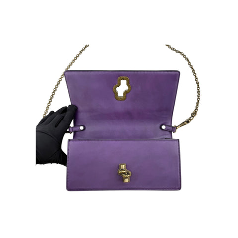 Bottega Veneta Purple Nappa Intrecciato Olimpia Knot crossbody bag