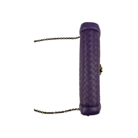 Bottega Veneta Purple Nappa Intrecciato Olimpia Knot crossbody bag