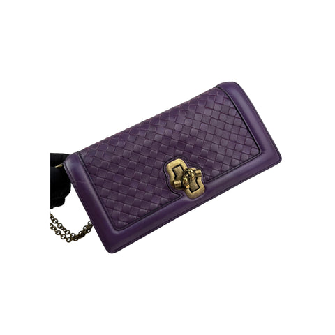 Bottega Veneta Purple Nappa Intrecciato Olimpia Knot crossbody bag