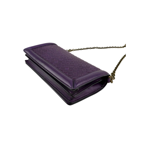 Bottega Veneta Purple Nappa Intrecciato Olimpia Knot crossbody bag