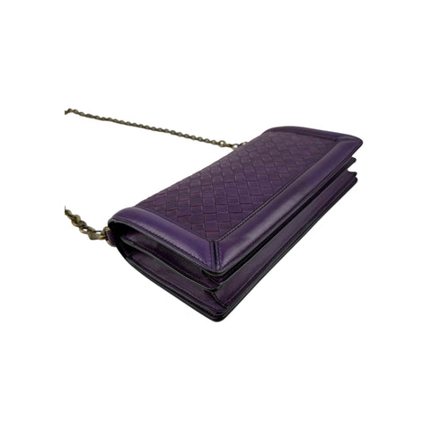 Bottega Veneta Purple Nappa Intrecciato Olimpia Knot crossbody bag