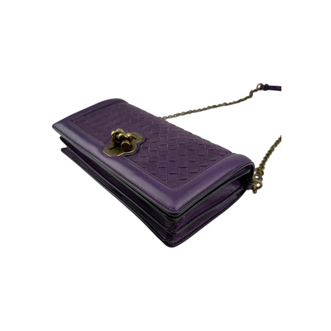 Bottega Veneta Purple Nappa Intrecciato Olimpia Knot crossbody bag