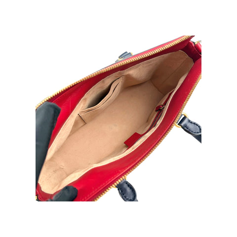 Gucci Beige/Black /Red GG Supreme Coated Canvas and Leather Tote Bag