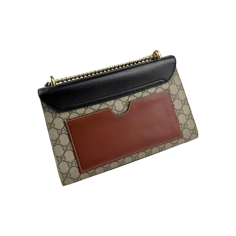 Gucci Padlock Medium Black/Beige GG Supreme Canvas and Leather Shoulder Bag