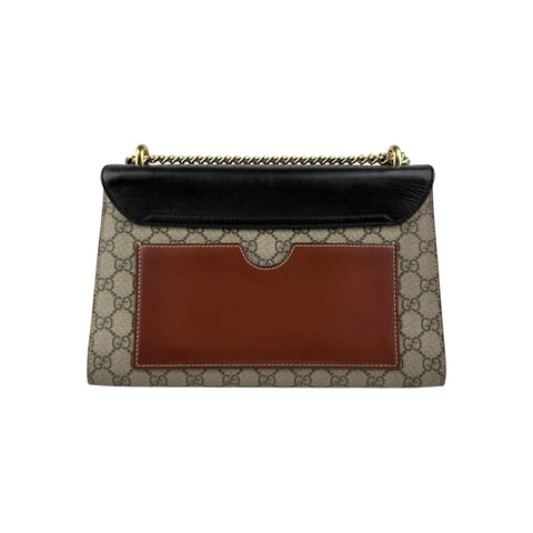 Gucci Padlock Medium Black/Beige GG Supreme Canvas and Leather Shoulder Bag