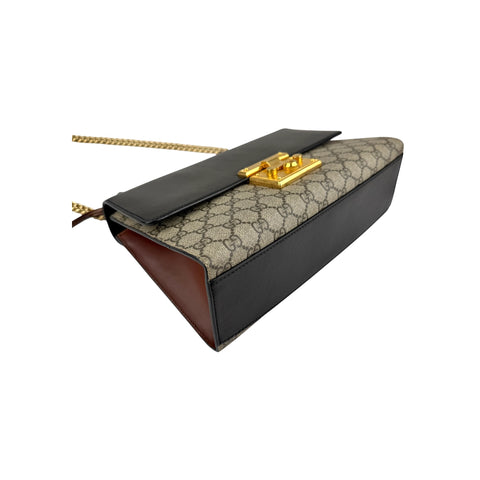 Gucci Padlock Medium Black/Beige GG Supreme Canvas and Leather Shoulder Bag