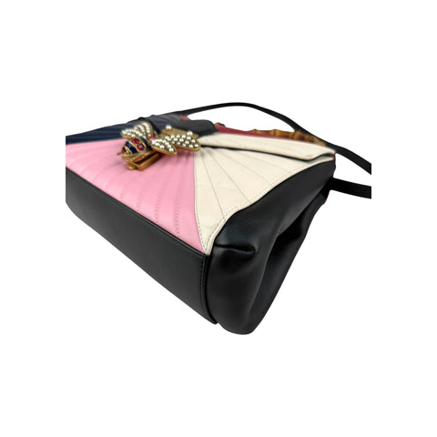 Gucci Multicolor Quilted Leather Queen Margaret Bamboo Bee Shoulder Bag