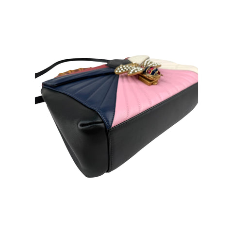 Gucci Multicolor Quilted Leather Queen Margaret Bamboo Bee Shoulder Bag
