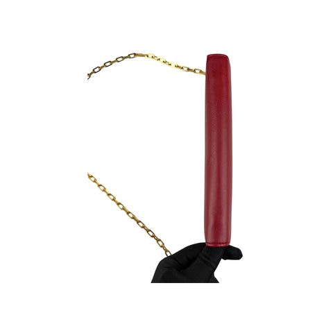 Prada Red Saffiano Metal Leather Flap Wallet on Chain