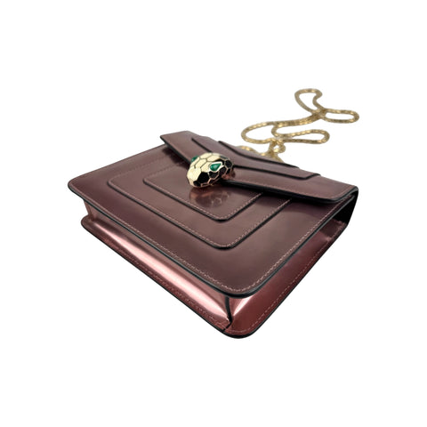 Bvlgari Patent Serpenti Forever Pink Shoulder Bag
