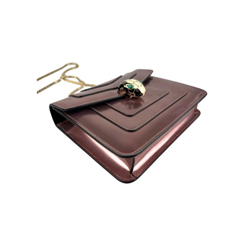 Bvlgari Patent Serpenti Forever Pink Shoulder Bag