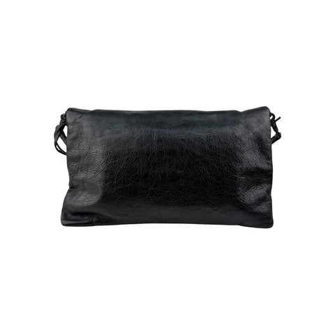 Balenciaga Anthracite Lambskin Leather Envelope Clutch Crossbody Bag