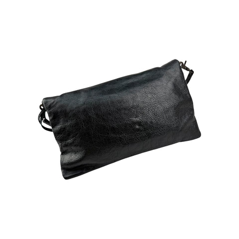 Balenciaga Anthracite Lambskin Leather Envelope Clutch Crossbody Bag