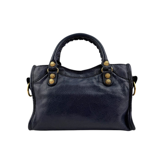 Balenciaga Blue Obscure Lambskin Leather Giant Mini City Bag