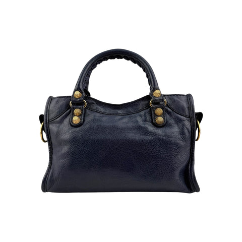 Balenciaga Bleu Obscure Lambskin Leather Giant Mini City Bag