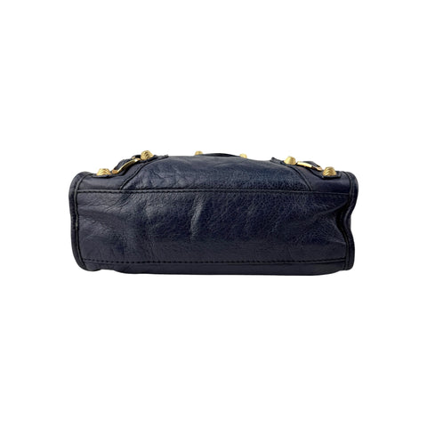 Balenciaga Bleu Obscure Lambskin Leather Giant Mini City Bag