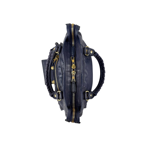 Balenciaga Bleu Obscure Lambskin Leather Giant Mini City Bag