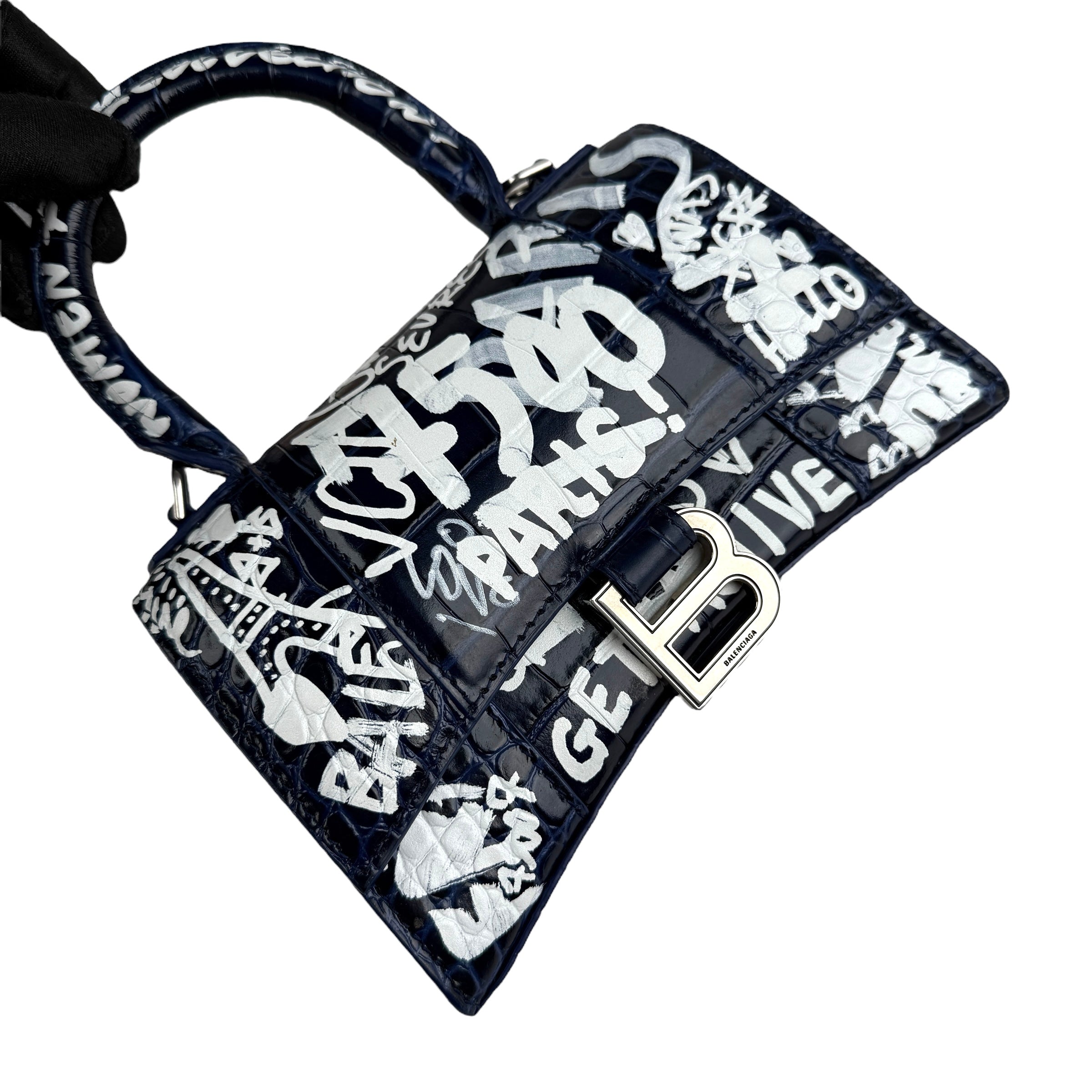 balenciaga-hourglass-graffiti-xs-navy-shoulder-bag-left-front-45