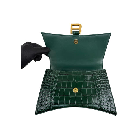 Balenciaga Hourglass Small handbag in dark green