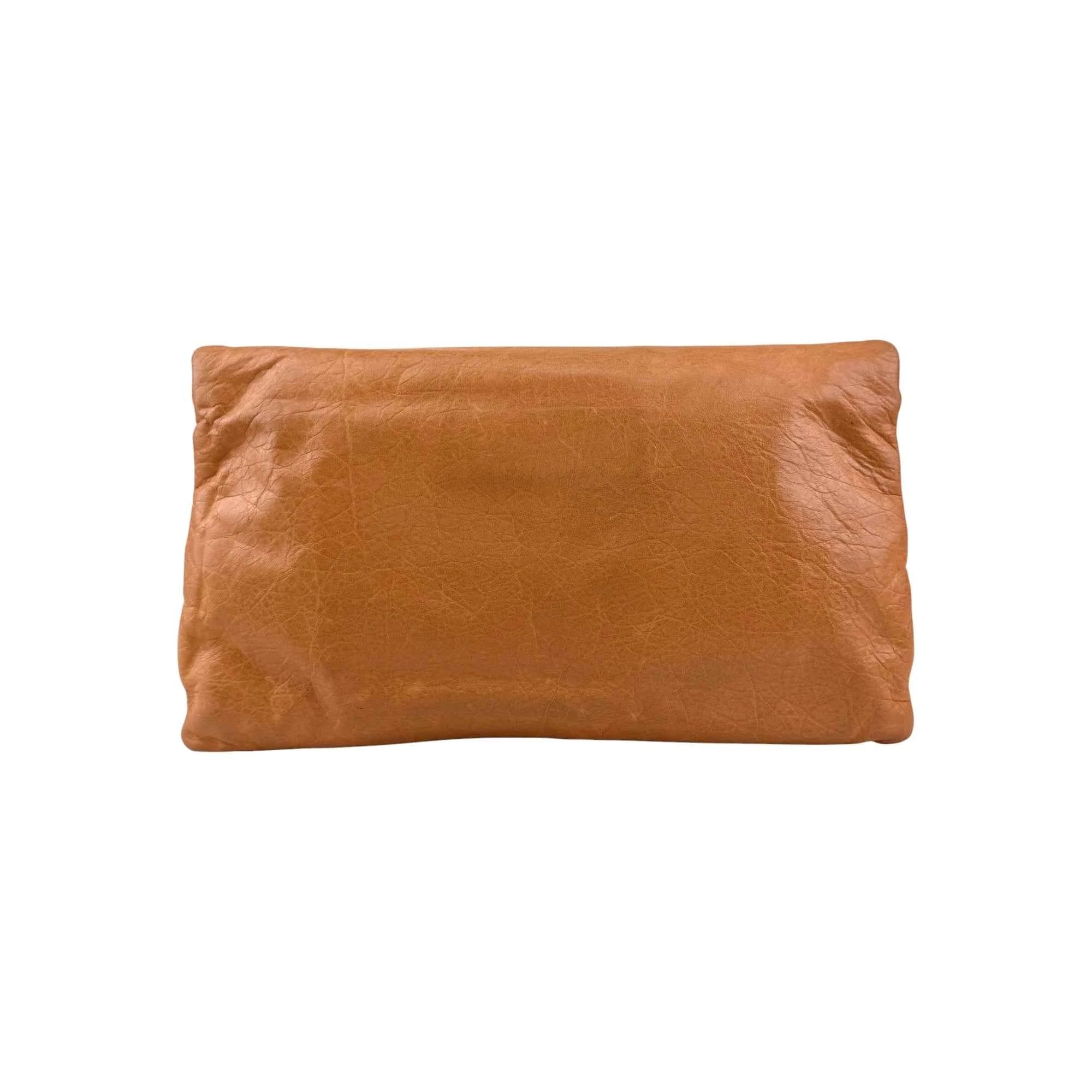 Balenciaga Light Orange Leather Giant Envelope Clutch
