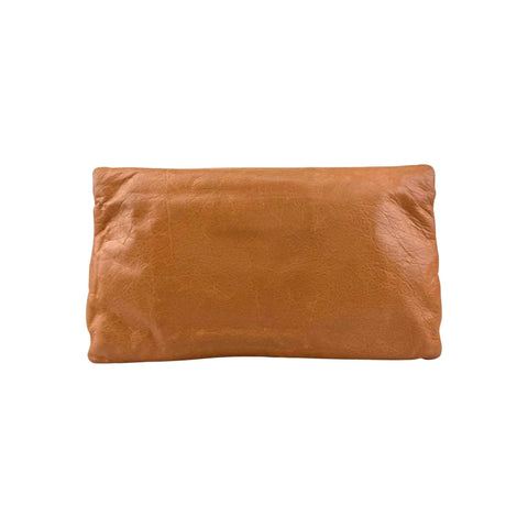 Balenciaga Light Orange Leather Giant Envelope Clutch