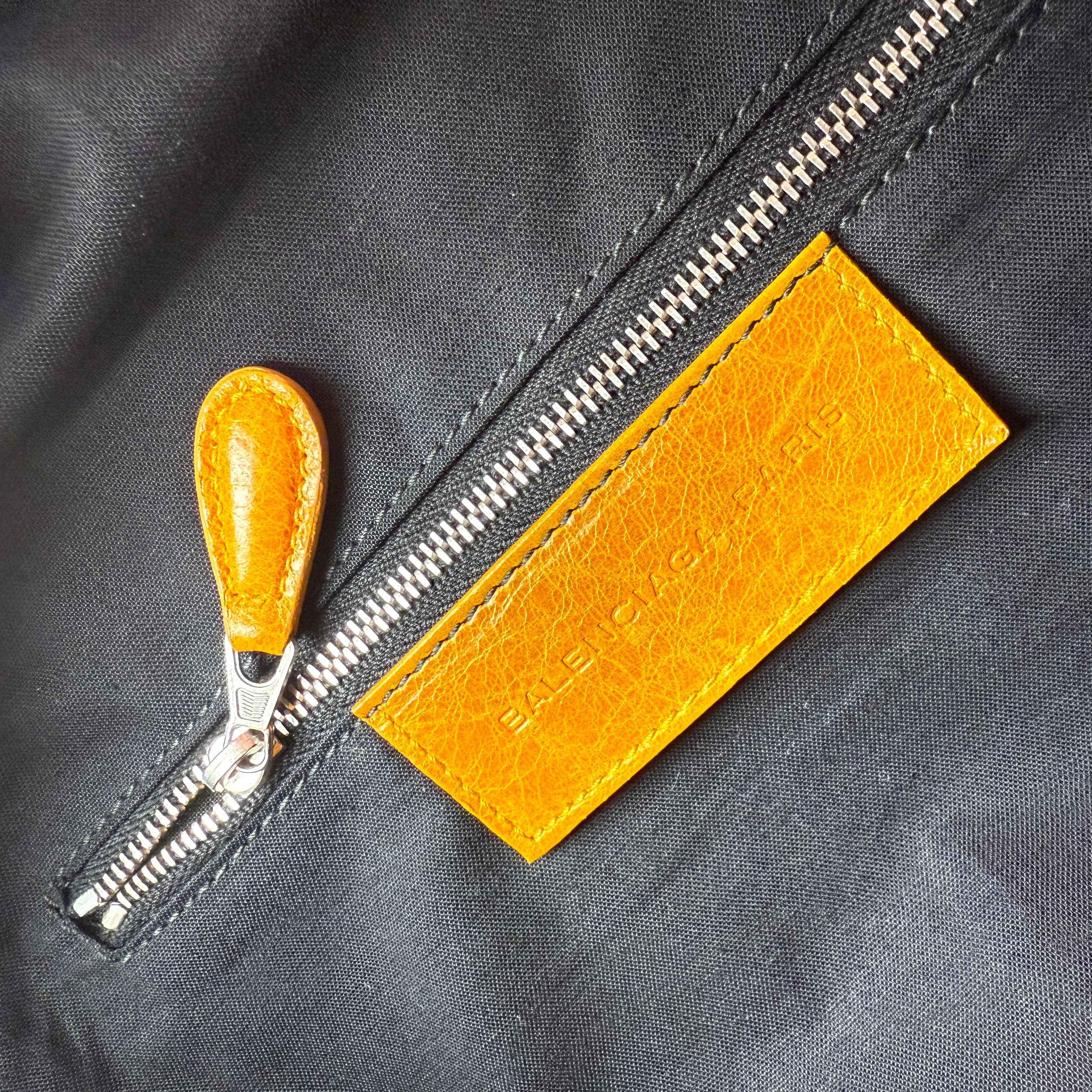 balenciaga quilted mustard yellow leather matelasse handbag inside pocket detail