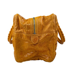 balenciaga quilted mustard yellow leather matelasse handbag right