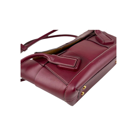 BOTTEGA VENETA Arco Small Red Burgundy Leather Satchel Tote Bag