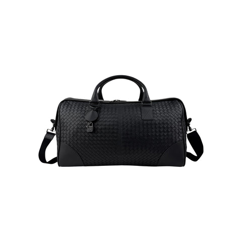 Bottega Veneta Black Intrecciato VN Leather Duffel Bag