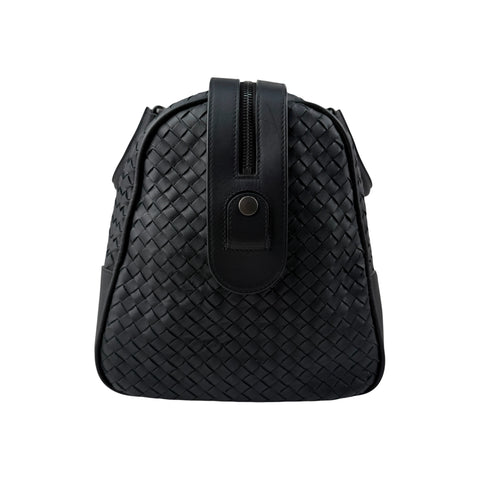 Bottega Veneta Black Intrecciato VN Leather Duffel Bag