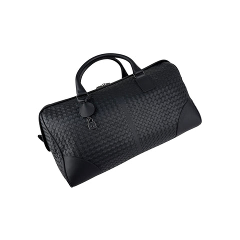 Bottega Veneta Black Intrecciato VN Leather Duffel Bag