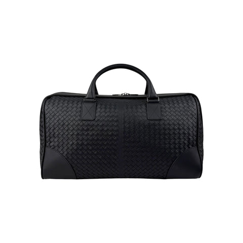 Bottega Veneta Black Intrecciato VN Leather Duffel Bag