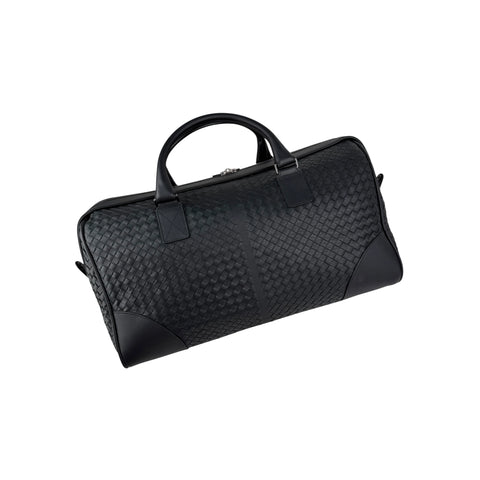 Bottega Veneta Black Intrecciato VN Leather Duffel Bag
