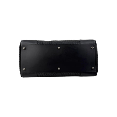 Bottega Veneta Black Intrecciato VN Leather Duffel Bag