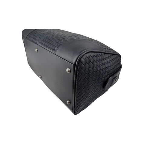 Bottega Veneta Black Intrecciato VN Leather Duffel Bag