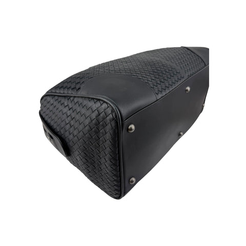 Bottega Veneta Black Intrecciato VN Leather Duffel Bag