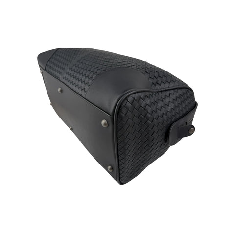 Bottega Veneta Black Intrecciato VN Leather Duffel Bag