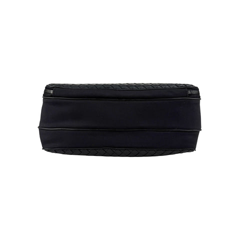 Bottega Veneta Black Intrecciato Woven Nappa Leather/Canvas Crossbody Camera Bag