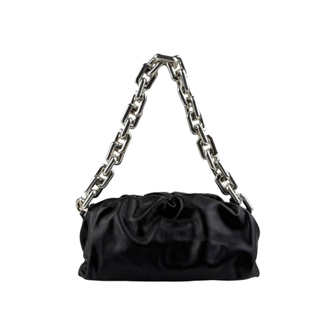 Bottega Veneta Black Leather Chain Pouch Bag