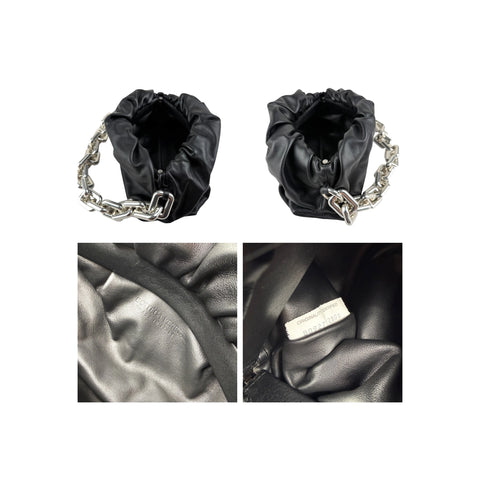Bottega Veneta Black Leather Chain Pouch Bag