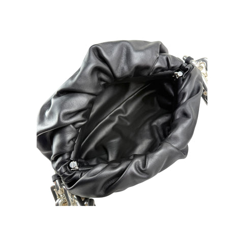 Bottega Veneta Black Leather Chain Pouch Bag