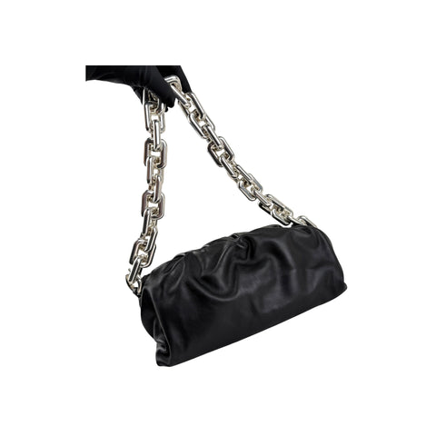 Bottega Veneta Black Leather Chain Pouch Bag