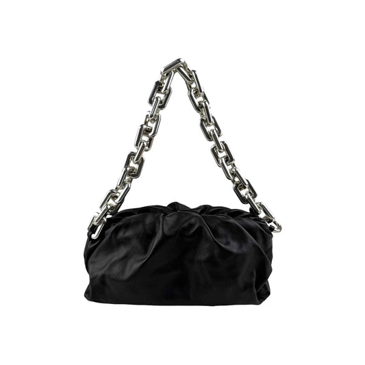 Bottega Veneta Black Leather Chain Pouch Bag