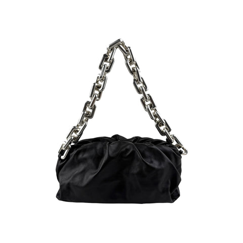 Bottega Veneta Black Leather Chain Pouch Bag