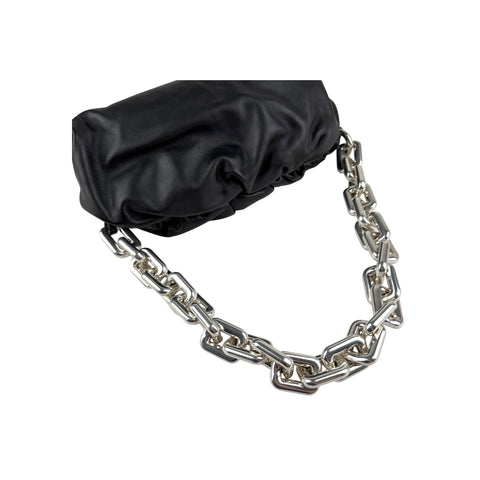 Bottega Veneta Black Leather Chain Pouch Bag