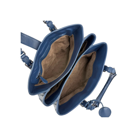 Bottega Veneta Blue Intrecciato Woven Nappa Leather Roma Tote Bag