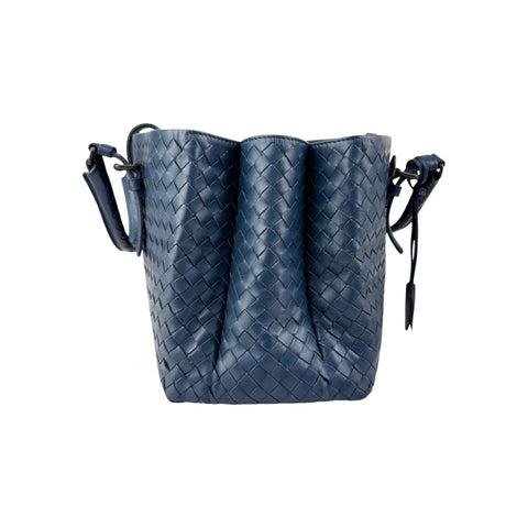 Bottega Veneta Blue Intrecciato Woven Nappa Leather Roma Tote Bag