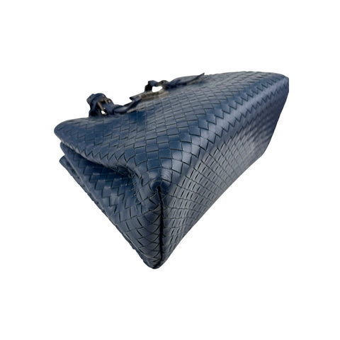 Bottega Veneta Blue Intrecciato Woven Nappa Leather Roma Tote Bag