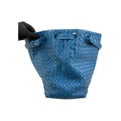Bottega Veneta Blue Intrecciato Woven Nappa Leather Seamless Garda Tote Bag
