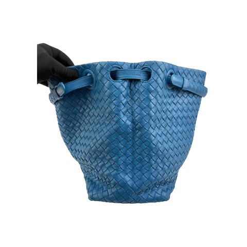 Bottega Veneta Blue Intrecciato Woven Nappa Leather Seamless Garda Tote Bag